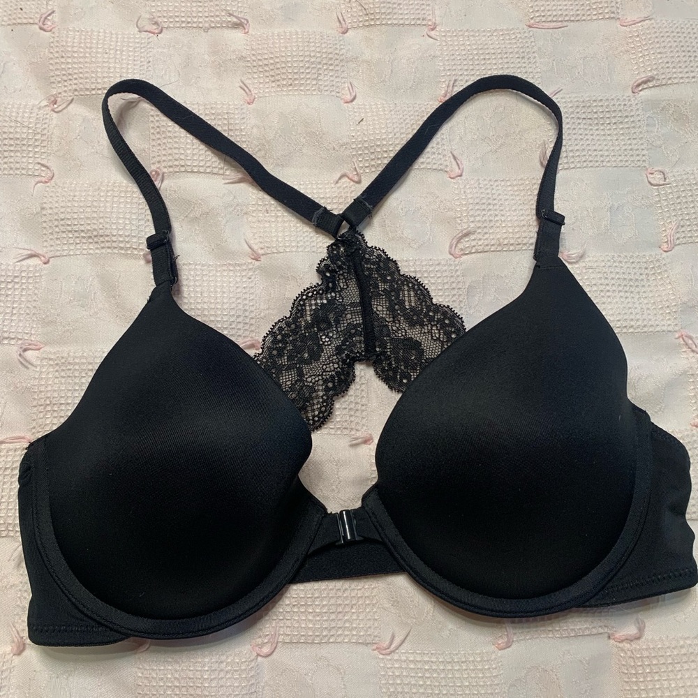 Black lace push up bra